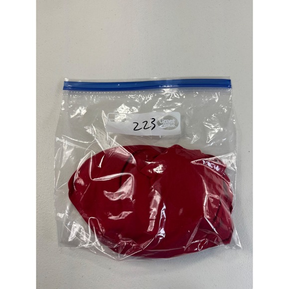 Sleeveless blouse Red Sheer Collar Party Cocktail top with Belt - Picture 9 of 9